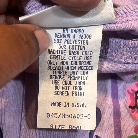 Vintage‎ Adrian Delafield Women’s Small Purple Lilac Heart Sweater Flowers - Picture 3 of 6